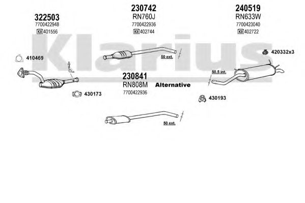 Система выпуска ОГ KLARIUS 720937E