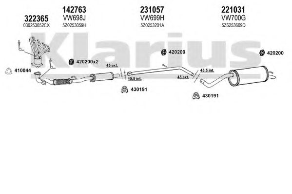 Система выпуска ОГ KLARIUS 931401E