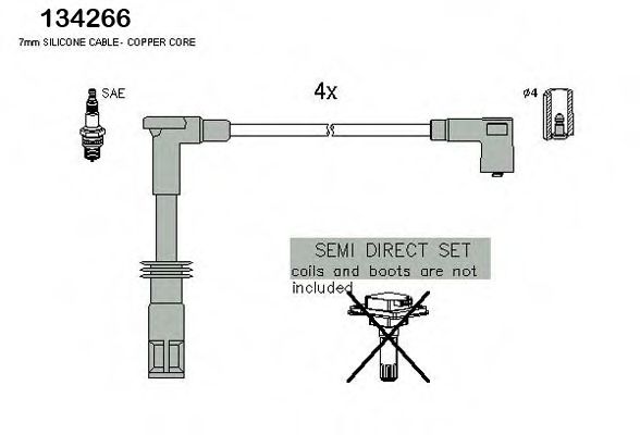 Комплект проводов зажигания HITACHI 134266