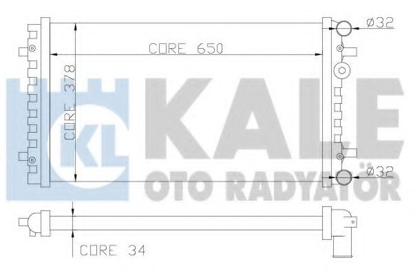 Радиатор, охлаждение двигателя KALE OTO RADYATÖR 348500