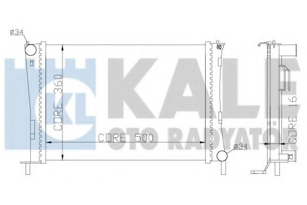 Радиатор, охлаждение двигателя KALE OTO RADYATÖR 349600