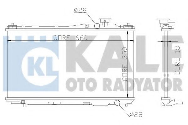 Радиатор, охлаждение двигателя KALE OTO RADYATÖR 357000