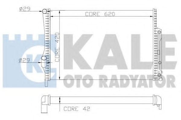 Радиатор, охлаждение двигателя KALE OTO RADYATÖR 360400