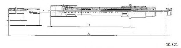 Трос, управление сцеплением CABOR 10321