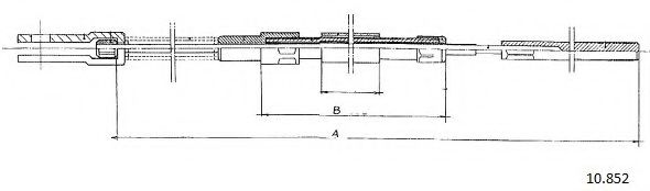 Трос, стояночная тормозная система CABOR 10.852