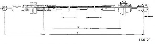 Тросик газа CABOR 11.0123