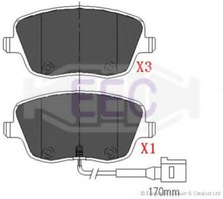 Комплект тормозных колодок, дисковый тормоз EEC BRP1178
