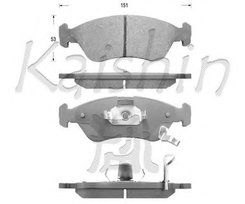 Комплект тормозных колодок, дисковый тормоз KAISHIN D10135