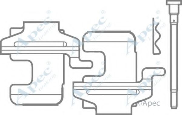 Комплектующие, тормозные колодки APEC braking KIT314