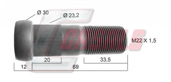 Болт крепления колеса CASALS 21467