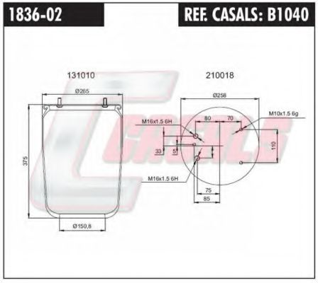 Кожух пневматической рессоры CASALS B1040