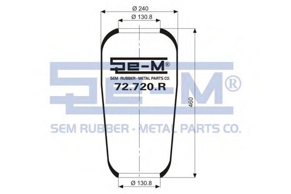 Кожух пневматической рессоры SEM LASTIK 72.720.R