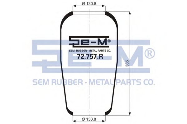 Кожух пневматической рессоры SEM LASTIK 72.757.R