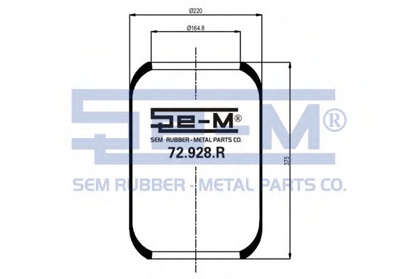 Кожух пневматической рессоры SEM LASTIK 72.928.R