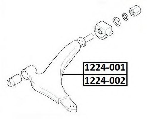 Рычаг независимой подвески колеса, подвеска колеса ASVA 1224-001