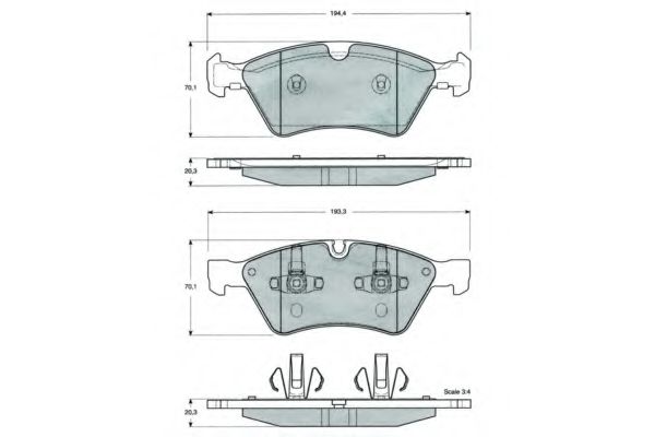 Комплект тормозных колодок, дисковый тормоз PROCODIS FRANCE PF1457