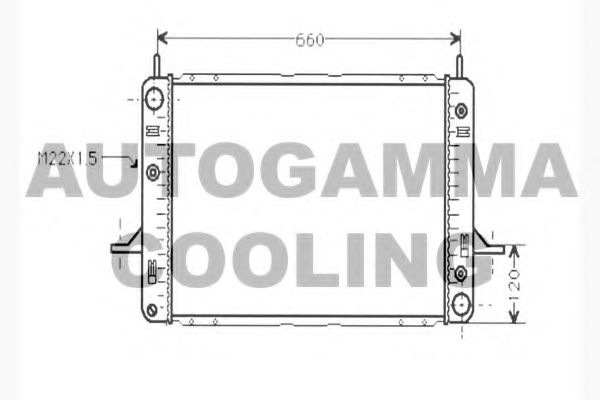 Радиатор, охлаждение двигателя AUTOGAMMA 104639