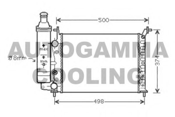 Радиатор, охлаждение двигателя AUTOGAMMA 105359