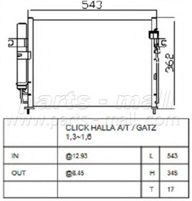 Конденсатор, кондиционер PARTS-MALL PXNCA-078