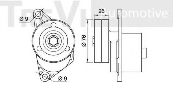 Натяжитель ремня, клиновой зубча TREVI AUTOMOTIVE TA1965