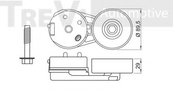 Натяжная планка, поликлиновой ремень TREVI AUTOMOTIVE A1167