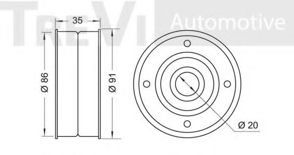 Паразитный / ведущий ролик, поликлиновой ремень BERTOLOTTI 56725
