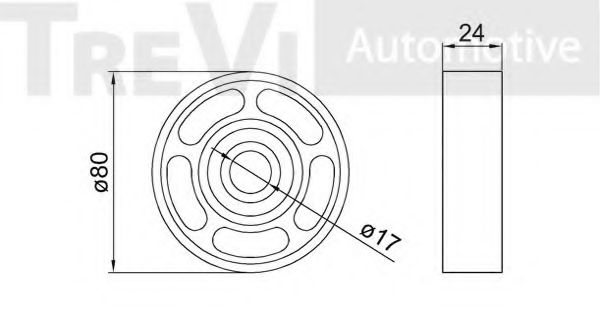 Паразитный / ведущий ролик, поликлиновой ремень TREVI AUTOMOTIVE TA1657