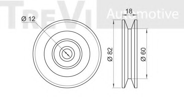 Паразитный / ведущий ролик, поликлиновой ремень TREVI AUTOMOTIVE TA2085