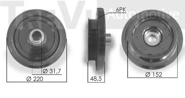 Ременный шкив, коленчатый вал TREVI AUTOMOTIVE PC1230