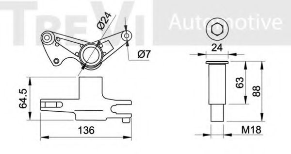 ремонтный комплект, рычаг натяжки поликлинового ремня TREVI AUTOMOTIVE TA1478