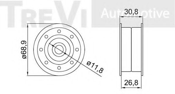 Паразитный / ведущий ролик, поликлиновой ремень TREVI AUTOMOTIVE A1861