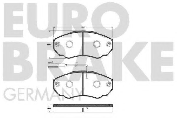 Комплект тормозных колодок, дисковый тормоз EUROBRAKE 5502221947