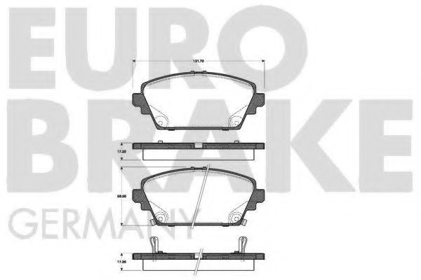 Комплект тормозных колодок, дисковый тормоз EUROBRAKE 5502222630