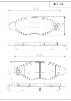 Комплект тормозных колодок, дисковый тормоз FI.BA FBP4104