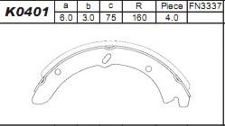Комплект тормозных колодок ASIMCO K0401