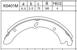 Комплект тормозных колодок ASIMCO K0401M