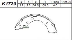 Комплект тормозных колодок ASIMCO K1720