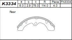 Комплект тормозных колодок ASIMCO K3334