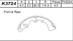 Комплект тормозных колодок ASIMCO K3724