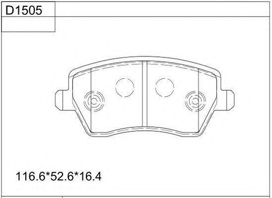 Комплект тормозных колодок, дисковый тормоз ASIMCO KD1505