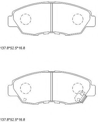 Комплект тормозных колодок, дисковый тормоз ASIMCO KD1701