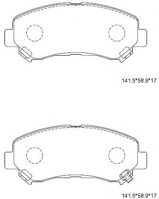 Комплект тормозных колодок, дисковый тормоз ASIMCO KD1744F