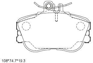 Комплект тормозных колодок, дисковый тормоз ASIMCO KD7749