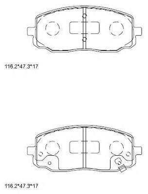 Комплект тормозных колодок, дисковый тормоз ASIMCO KD9741