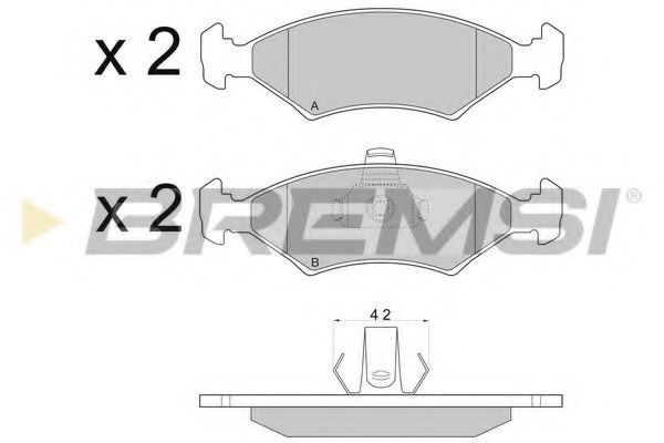 Комплект тормозных колодок, дисковый тормоз BREMSI BP2675