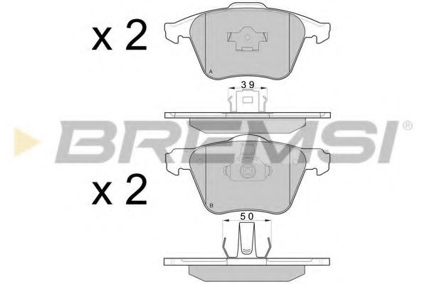 Комплект тормозных колодок, дисковый тормоз BREMSI BP3062