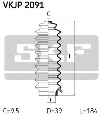 Комплект пылника, рулевое управление SKF VKJP 2091