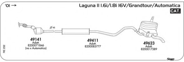Система выпуска ОГ AKS DASIS SGRE232