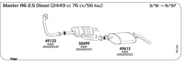 Система выпуска ОГ AKS DASIS SGRE204