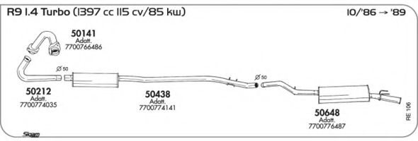 Система выпуска ОГ AKS DASIS SGRE106